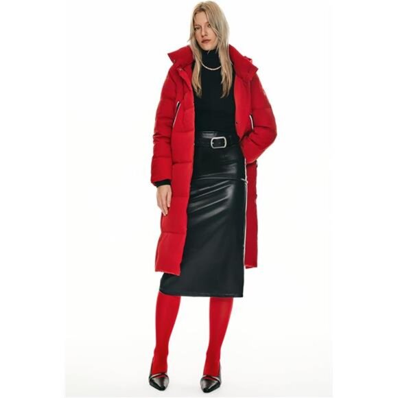 Women's Thickened Long Down Jacket Winter Down Coat Hooded Puffer Jacket - Picture 5 of 7